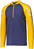 Adult Contrasting Sleeve 1/2 Zip Jacket (Black,Carbon,Maroon,Navy,Royal,Red) NAVY/LIGHT GOLD Pocket