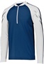  Adult Contrasting Sleeve 1/2 Zip Jacket (Black,Carbon,Maroon,Navy,Royal,Red) NAVY/WHITE Pocket