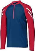 Adult Contrasting Sleeve 1/2 Zip Jacket (Black,Carbon,Maroon,Navy,Royal,Red) NAVY/SCARLET Pocket