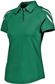 Womens 2-Snap Tagless Polo (Black,Carbon,Forest,Kelly,Gold,Maroon,Navy,Orange,Royal,Red,White) FOREST Pocket
