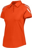 Womens 2-Snap Tagless Polo (Black,Carbon,Forest,Kelly,Gold,Maroon,Navy,Orange,Royal,Red,White) ORANGE Pocket