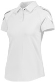 Womens 2-Snap Tagless Polo (Black,Carbon,Forest,Kelly,Gold,Maroon,Navy,Orange,Royal,Red,White) WHITE Pocket