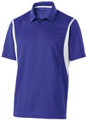 Adult Polo Shirt (Black,Carbon,Forest,Kelly,Maroon,Navy,Orange,Purple,Royal,Red,White) PURPLE/ WHITE Pocket