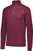 Adult Lightweight Heather 1/4 Zip Pullover (BK,Forest,Maroon,Navy,Orange,Purple,Royal,Red,White) MAROON HEATHER Pocket