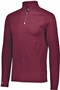  Adult Lightweight Heather 1/4 Zip Pullover (BK,Forest,Maroon,Navy,Orange,Purple,Royal,Red,White) MAROON HEATHER Pocket