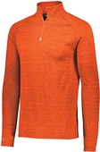 Adult Lightweight Heather 1/4 Zip Pullover (BK,Forest,Maroon,Navy,Orange,Purple,Royal,Red,White) ORANGE HEATHER Pocket