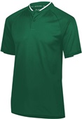 Adult, Side Vented, Low Profile Rib Collar, 50+UPF Polo Shirt DARK GREN/WHITE Pocket