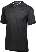 Adult, Side Vented, Low Profile Rib Collar, 50+UPF Polo Shirt BLACK/WHITE Pocket