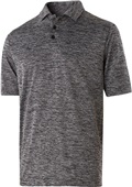 Adult Heather Polo Shirt (Forest,Graphite,Kelly,Gold,Maroon,Navy,Orange,Purple,Royal,Red) BLACK HEATHER Pocket