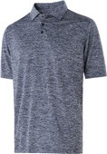 Adult Heather Polo Shirt (Forest,Graphite,Kelly,Gold,Maroon,Navy,Orange,Purple,Royal,Red) NAVY HEATHER Pocket