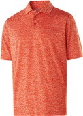  Adult Heather Polo Shirt (Forest,Graphite,Royal,Orange) ORANGE HEATHER Pocket