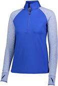 Womens/ Girls 1/2 Zip 2-Tone Pullover (Black,Forest,Maroon,Navy,Orange,Purple,Royal,Red,White) ROYAL/ROYAL HEATHER Pocket