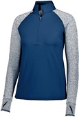 Womens/ Girls 1/2 Zip 2-Tone Pullover (Black,Forest,Maroon,Navy,Orange,Purple,Royal,Red,White) NAVY/NAVY HEATHER Pocket