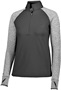 Womens/ Girls 1/2 Zip 2-Tone Pullover (Black,Forest,Maroon,Navy,Orange,Purple,Royal,Red,White) BLACK/BLACK HEATHER Pocket