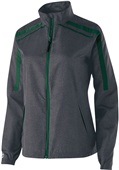 Womens 2-Color, Dropped Tail, Duel Inside Pockets Lightweight Jacket CARBON PRINT/FOREST Pocket