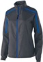 Womens 2-Color, Dropped Tail, Duel Inside Pockets Lightweight Jacket CARBON PRINT/ROYAL Pocket