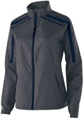 Womens 2-Color, Dropped Tail, Duel Inside Pockets Lightweight Jacket CARBON PRINT/NAVY Pocket