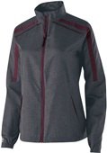 Womens 2-Color, Dropped Tail, Duel Inside Pockets Lightweight Jacket CARBON PRINT/MAROON Pocket