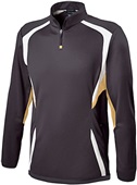 Adult Ziped Pockets,1/4 Zip Pullover (Black,Forest,Maroon,Navy,Purple) BLACK/VEGAS GOLD/WHITE Pocket
