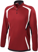 Adult Ziped Pockets,1/4 Zip Pullover (Black,Forest,Maroon,Navy,Purple) SCARLET/BLACK/WHITE Pocket