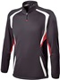 Adult Ziped Pockets,1/4 Zip Pullover (Black,Forest,Maroon,Navy,Purple) BLACK/SCARLET/WHITE Pocket