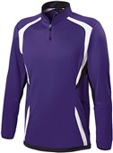 Adult Ziped Pockets,1/4 Zip Pullover (Black,Forest,Maroon,Navy,Purple) PURPLE/BLACK/WHITE Pocket