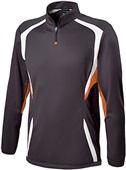Youth, Zip Pockets, Flex-Sof 1/4 Zip Pullover BLACK/ORANGE/WHITE Pocket