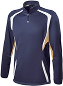 Youth, Zip Pockets, Flex-Sof 1/4 Zip Pullover NAVY/VEGAS GOLD/WHITE Pocket