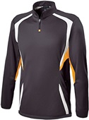  Youth, Zip Pockets, Flex-Sof 1/4 Zip Pullover BLACK/LIGHT GOLD/WHITE Pocket