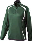 Womens 1/4 Zip Pullover (Black,Forest,Maroon,Navy,Purple,Royal,Red) FOREST/BLACK/WHITE Pocket