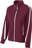 Womens Full Zip, Pocketed Jacket (Black,Brown,Forest,Graphite,Maroon,Navy,Royal,Red) MAROON/WHITE Pocket