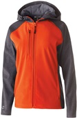 Womens Pocketed, Full Zip Hoodie CARBON PRINT/ORANGE Pocket