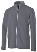 Adult Full-Zip Microfleece Inside/Outside Pockets Jacket (Black,Carbon,Navy,Royal,Red) CARBON/ WHITE Pocket