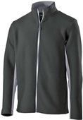 Adult Full-Zip Microfleece Inside/Outside Pockets Jacket (Black,Carbon,Navy,Royal,Red) BLACK/CARBON Pocket