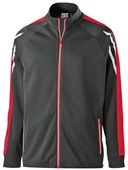 Holloway Adult Youth Heather Jacket (Black,Maroon,Navy,Royal,Scarlet) BLACK HEATHER/SCARLET/WHITE Pocket