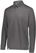 Adult 3-Button Heather Pullover (Athletic,Black,Forest,Maroon,Navy,Royal,Red,Storm,Birch) BLACK HEATHER Pocket