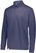 Adult 3-Button Heather Pullover (Athletic,Black,Forest,Maroon,Navy,Royal,Red,Storm,Birch) NAVY HEATHER Pocket