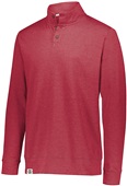 Adult 3-Button Heather Pullover (Athletic,Black,Forest,Maroon,Navy,Royal,Red,Storm,Birch) SCARLET HEATHER Pocket