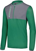 Adult/ Youth Hybrid 1/4 Zip Pullover (BK,Carbon,Forest,Kelly,Maroon,Navy,Orange,Purple,Royal,Red,WT) FOREST/CARBON Pocket