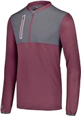 Adult/ Youth Hybrid 1/4 Zip Pullover (BK,Carbon,Forest,Kelly,Maroon,Navy,Orange,Purple,Royal,Red,WT) MAROON/CARBON Pocket