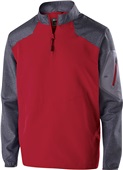 Youth Divided Front Pocket 1/4 Zip Pullover Jacket (Black,Graphite,Navy,Royal,Red) CARBON PRINT/SCARLET Pocket