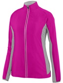 Womens Pocketed, Full Front Ziped, 2-Color Jacket POWER PINK/ GRAPHITE HEATHER Pocket