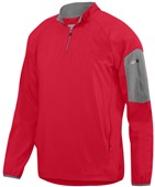  Adult Pocketed, 1/2 Zip, 2-Color Pullover RED/ GRAPHITE Pocket