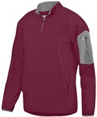  Adult Pocketed, 1/2 Zip, 2-Color Pullover MAROON/ GRAPHITE Pocket
