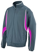 Adult/ Youth, 2-Front Pockets,Full Zip, 2-Color Jacket SLATE/POWER PINK/WHITE Pocket