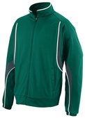 Adult/ Youth, 2-Front Pockets,Full Zip, 2-Color Jacket DARK GREEN/SLATE/WHITE Pocket