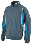Adult/ Youth, 2-Front Pockets,Full Zip, 2-Color Jacket SLATE/POWER BLUE/WHITE Pocket