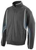 Adult/ Youth, 2-Front Pockets,Full Zip, 2-Color Jacket BLACK/SLATE/WHITE Pocket