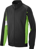 TRASH*********Adult/ Youth Full Zip, Front Pockets, Open Bottom, Matte brushed Tricot Jacket BLACK/LIME/WHITE Pocket