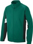 Adult/ Youth Full Zip, Front Pockets, Open Bottom, Matte brushed Tricot Jacket DARK GREEN/BLACK/WHITE Pocket